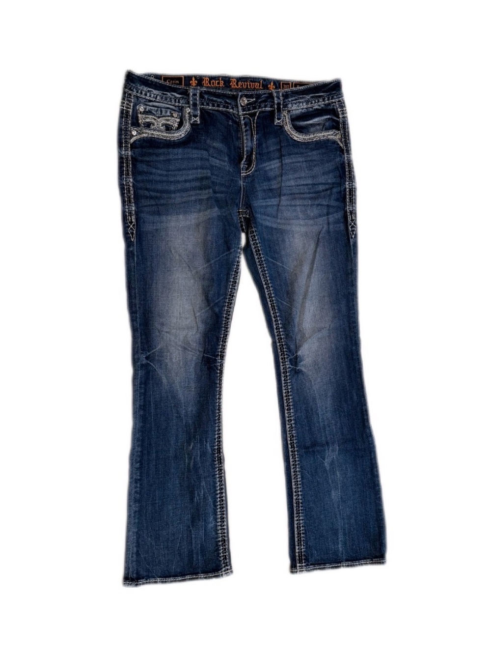 Rock Revival Women's Navy Distressed Bootcut Jeans